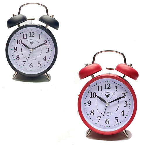 Metal Twin Bells Table Alarm Clock with Light