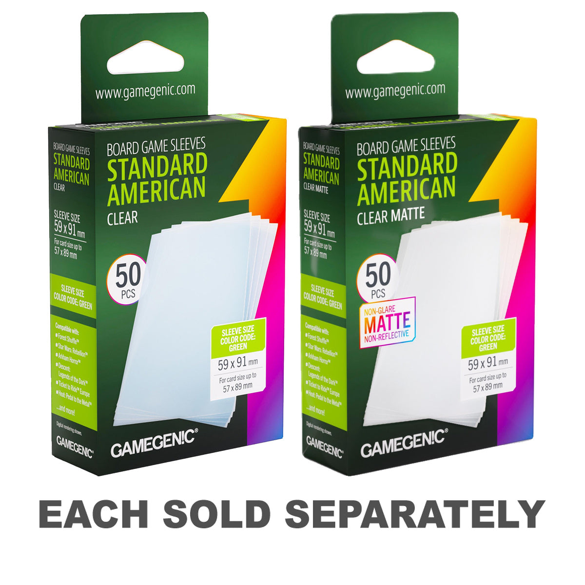 Gamegenic Standard American Card Sleeves 50pk (59x91mm)