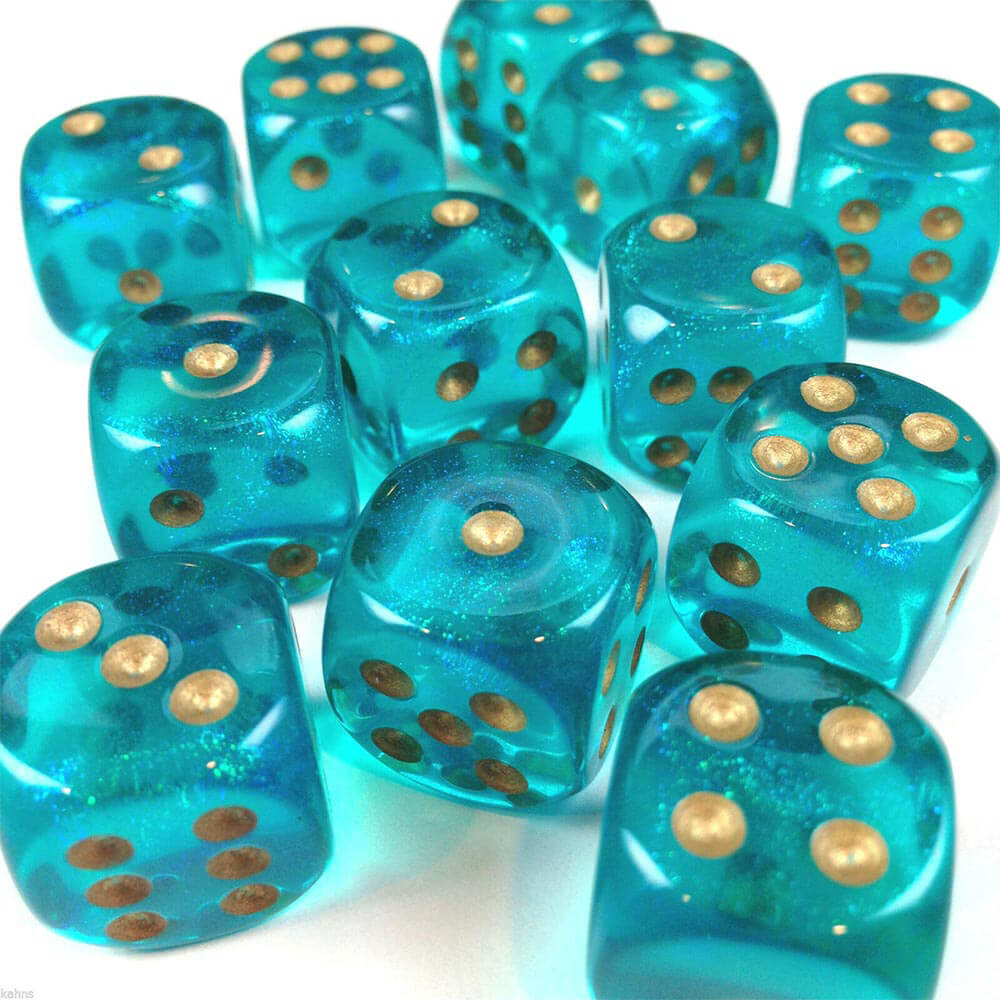 D6 Dice Borealis 16mm (12 Dice)