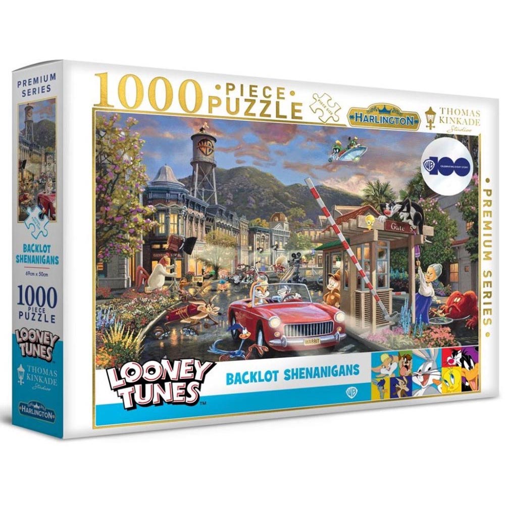 Kinkade Looney Tunes Backlot Shenanigans Puzzle 1000pcs