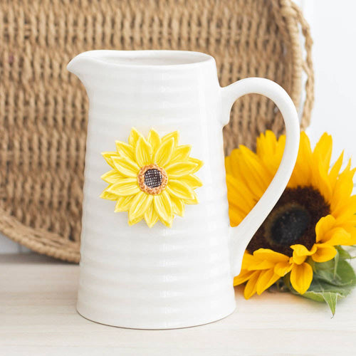 Hello Sunshine Ceramic 3D Sunflower Jug
