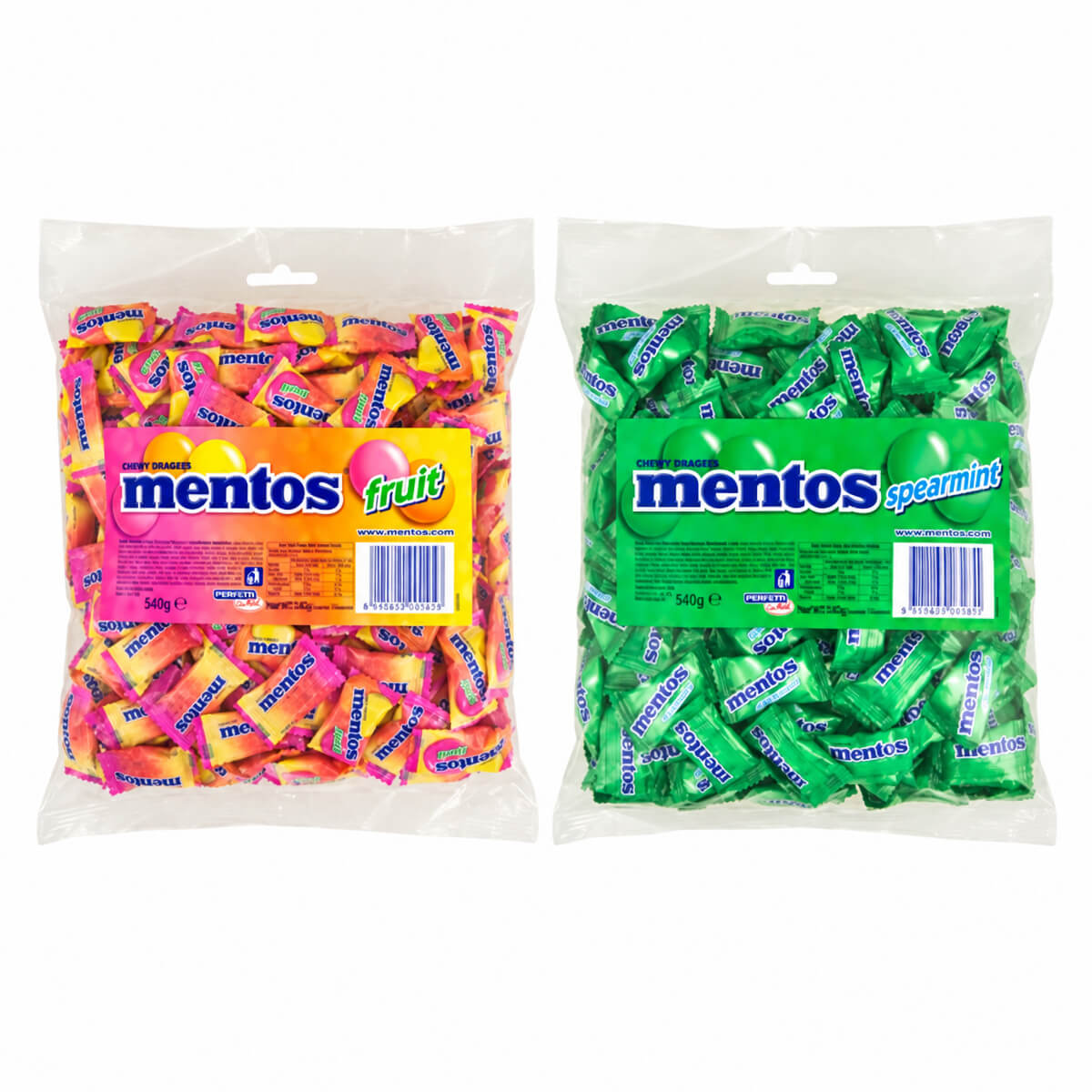 Mentos Pillowpack 540g Bundle Duo (Fruit & Spearmint)