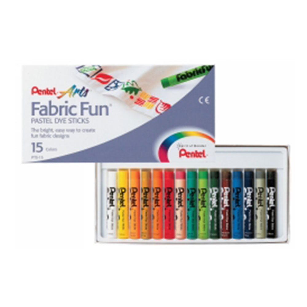 Pentel Arts Fabric Fun Pastel Dye Stick (Box of 15)