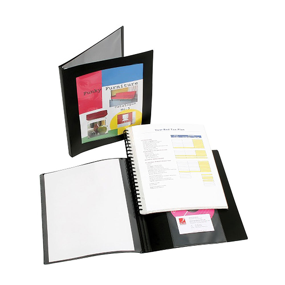 Marbig A4 Pro Series Display Book with Frame 20pcs (Black)