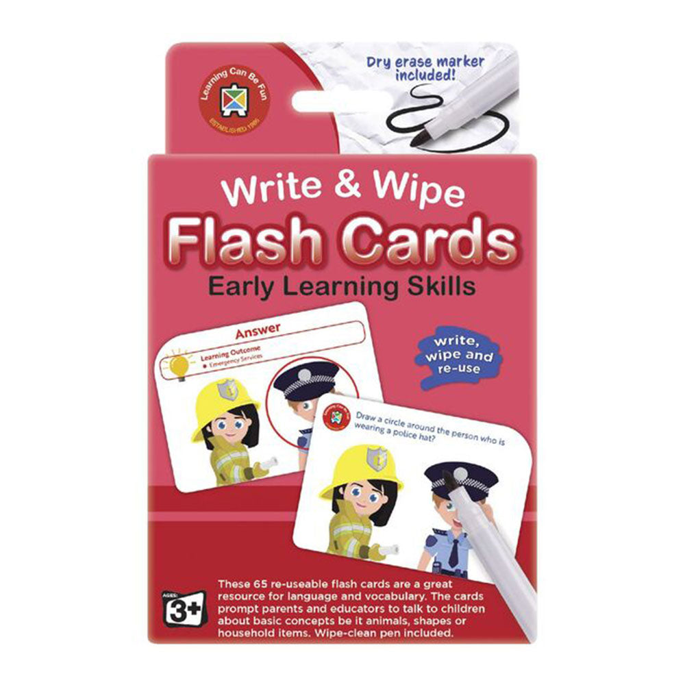 Write & Wipe Colours Shapes & Early Numbers Flash Card
