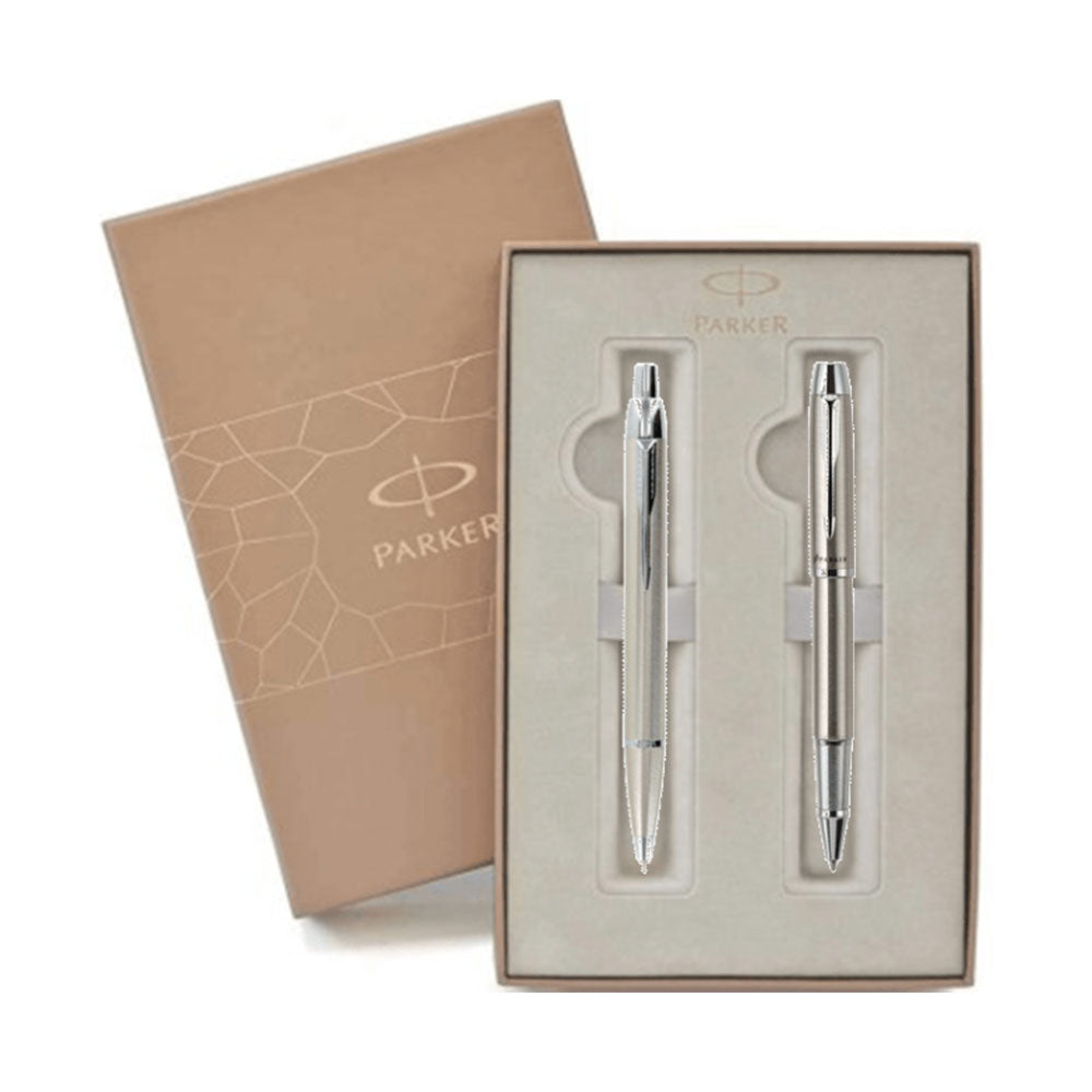 Parker IM RB & BP Stainless Steel Chrome Trim Pen Set