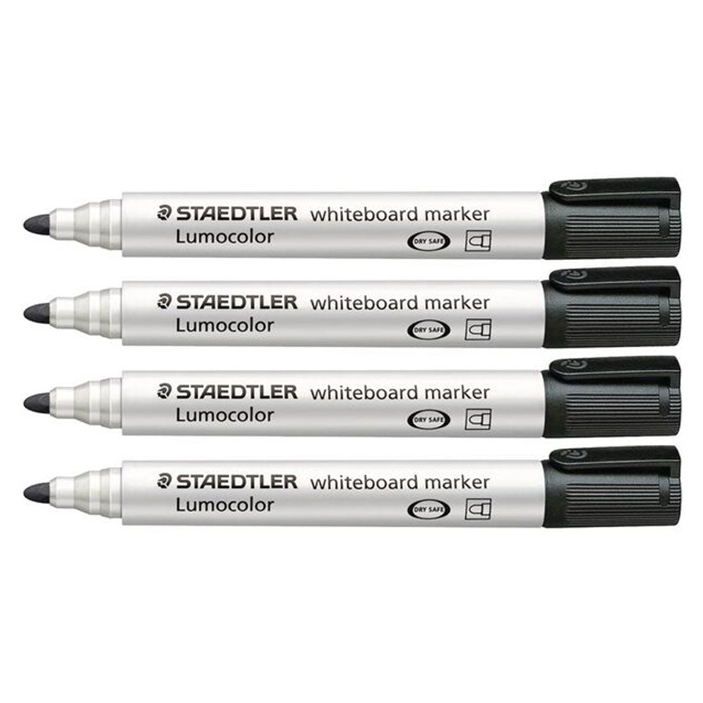 Staedtler Lumocolor Whiteboard Marker Bullet 4pcs (Black)