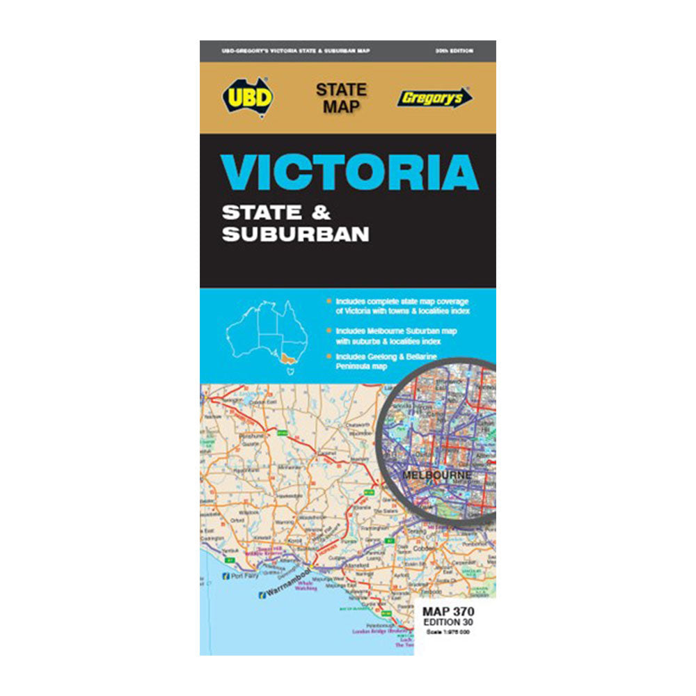 UBD Gregory's 30th Edition Victoria State & Suburban Map