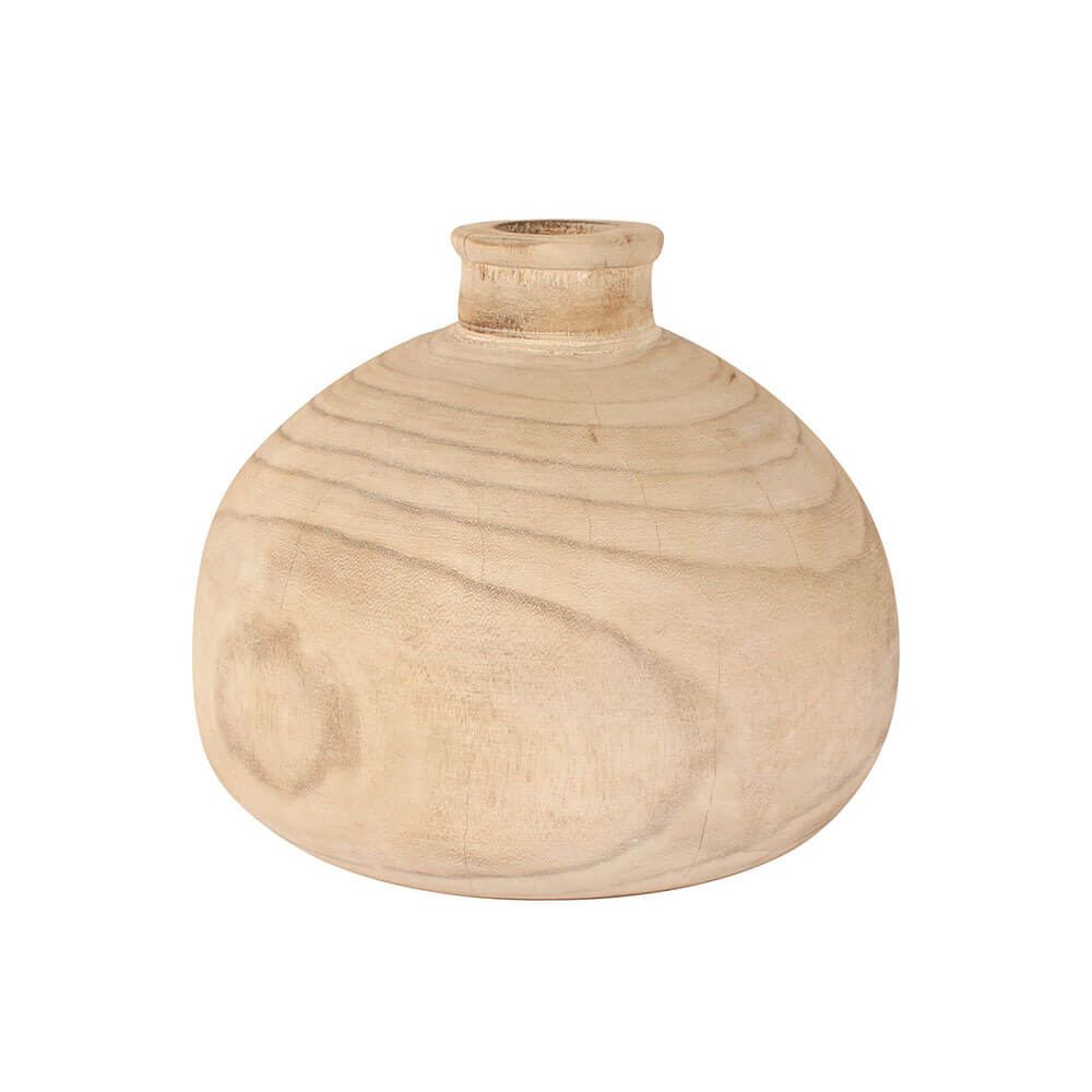 White Taman Wood Vase (20cmx7.5cm)