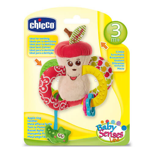 Chicco Toy Easy To Grip Apple Textile Plush Rattle