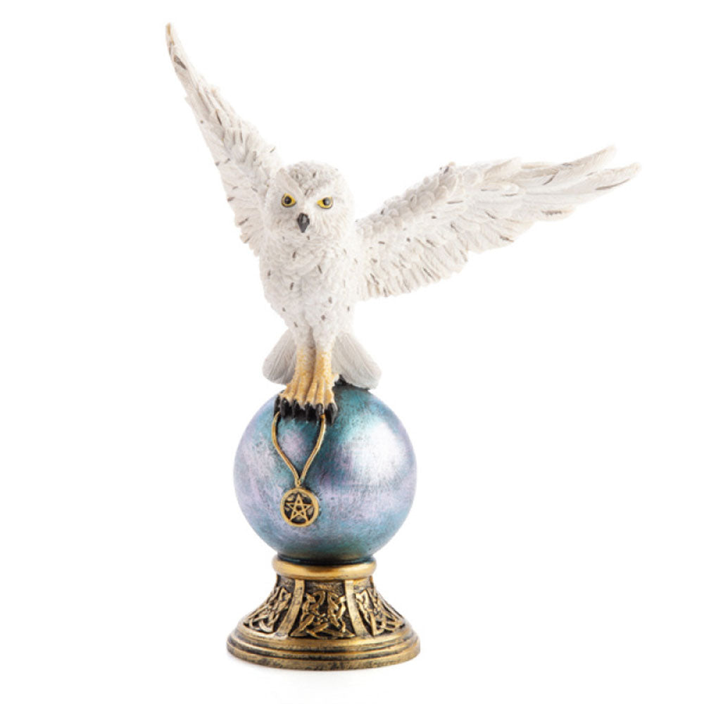 Snowy Owl Crystal Ball Figurine