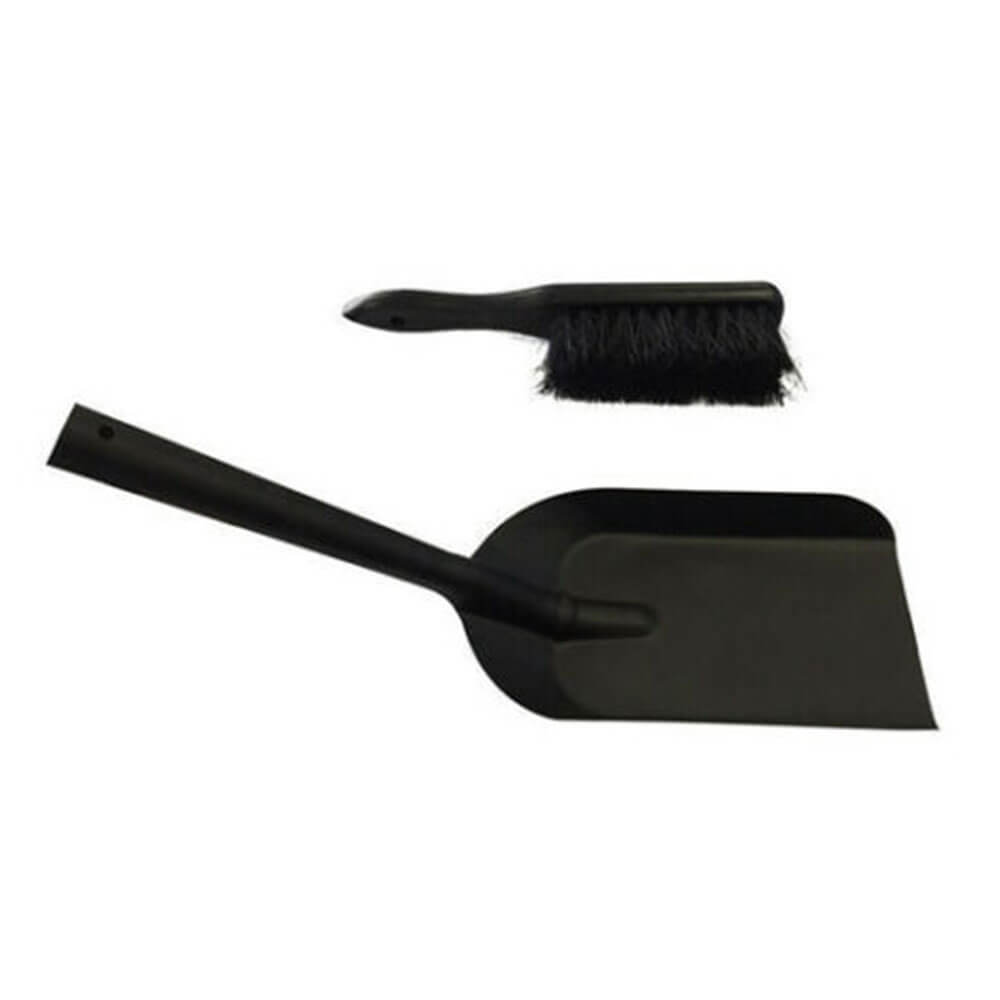 FireUp Black 6x20cm Hearth Brush & Shovel Set