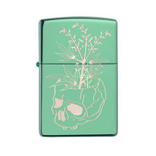 Zippo High Polish Finish Skull Design Lighter