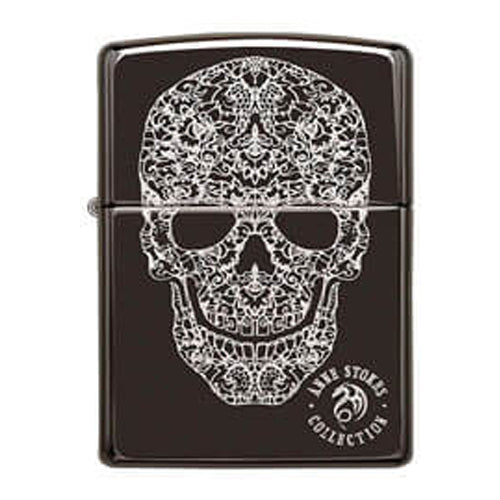 Zippo High Polish Finish Skull Design Lighter