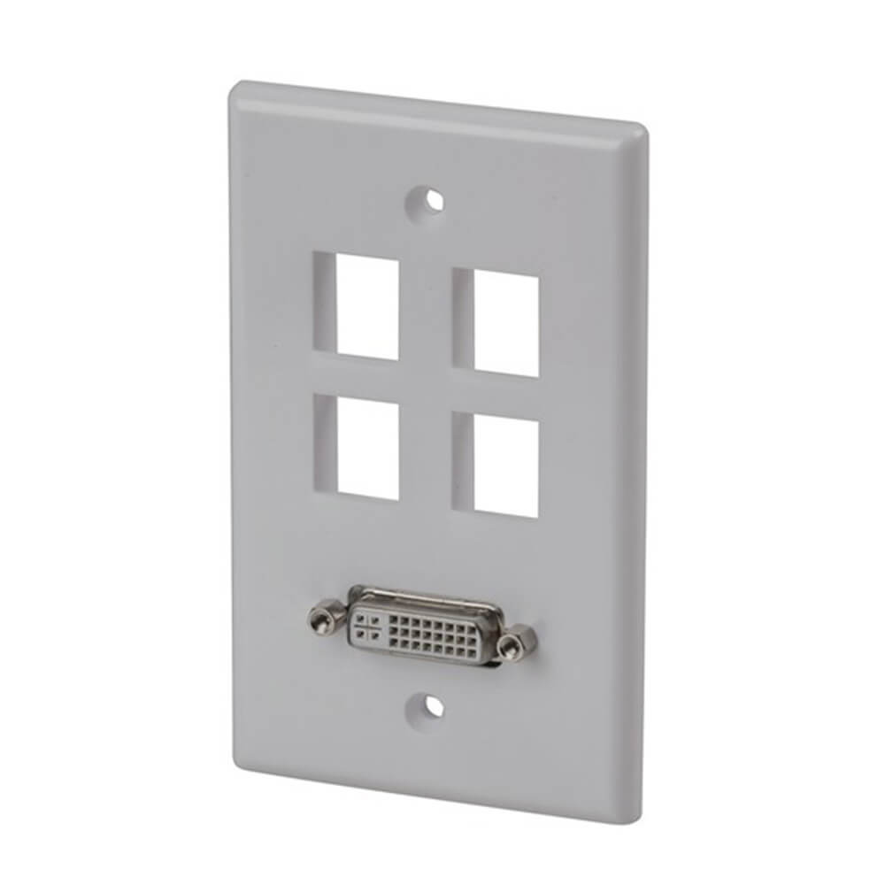 DVI Wall Plate Socket with 4 Keystone Ports