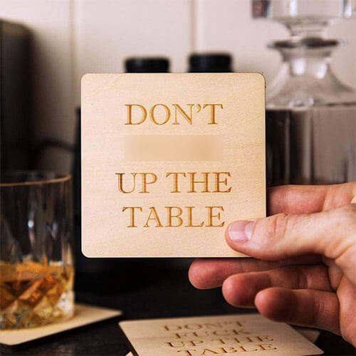 Journeyman Designs Don't F@#k Up the Table Coasters