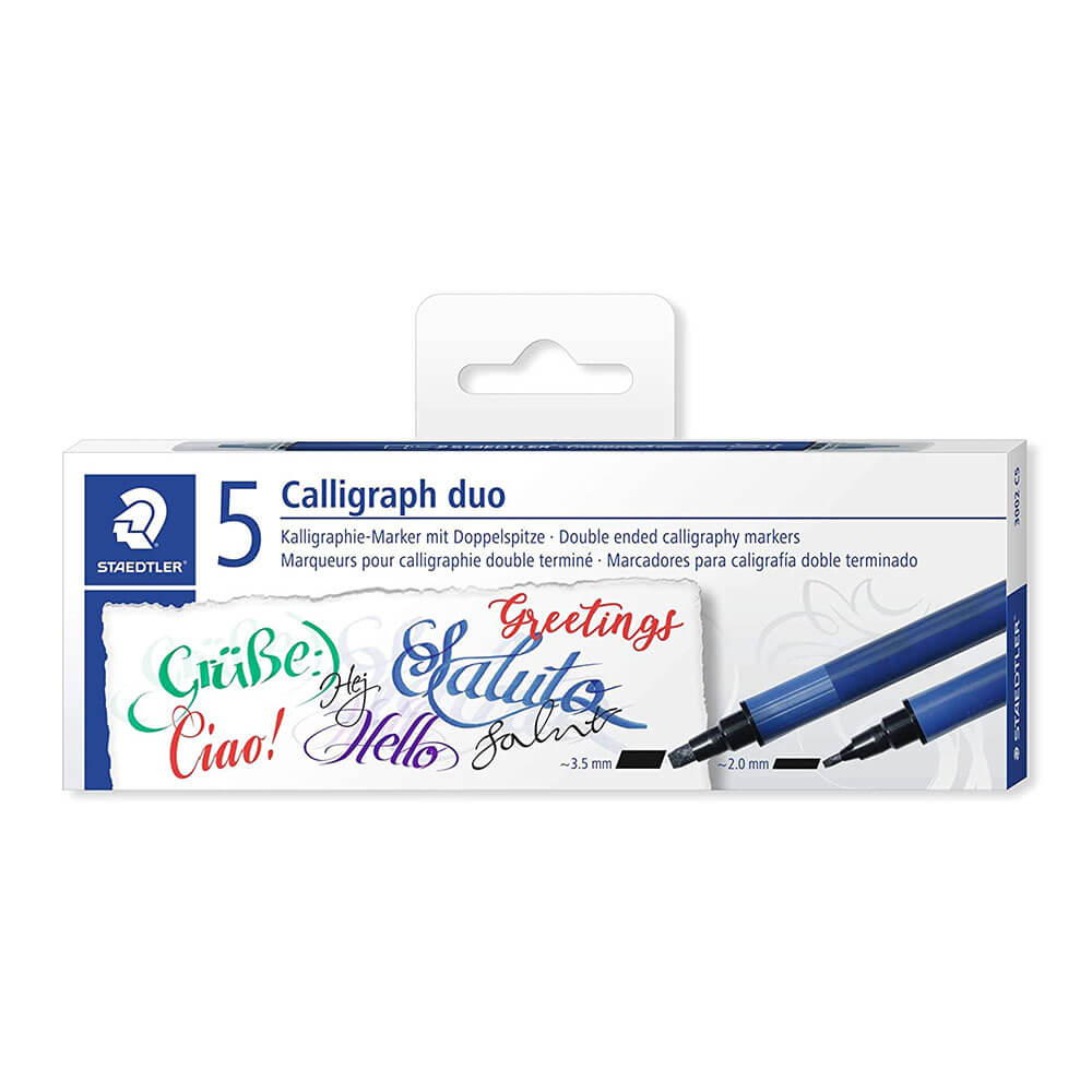 Staedtler Calligraphy Double-ended Pen Assorted (5pk)