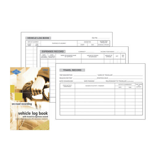 Zions Vehicle Log Book with Travel & Expenses Record