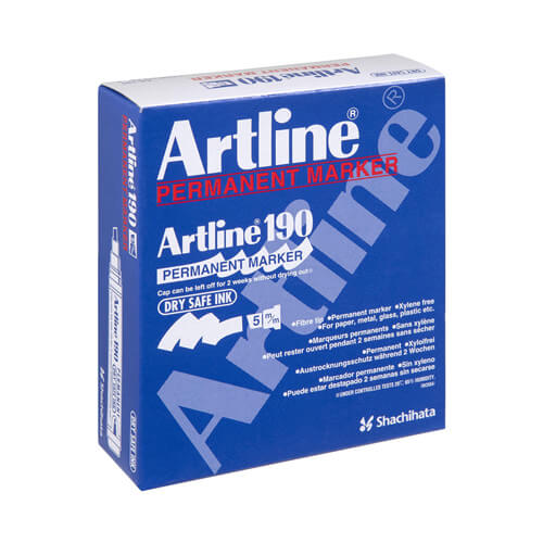 Artline Chisel Marker Black (Box of 12)